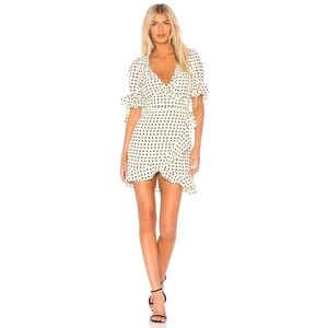 FOR LOVE AND LEMONS Sweetheart‎ Wrap Dress Heart Print Ruffled Medium